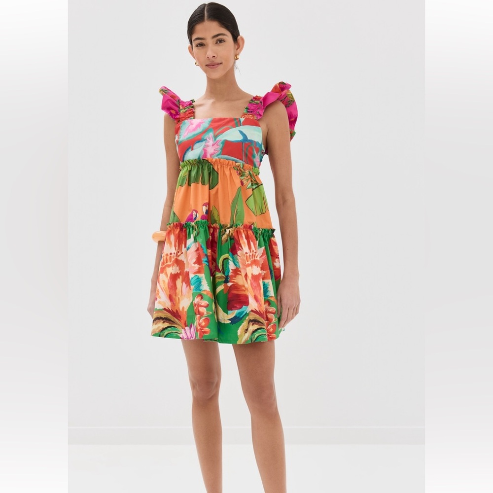 Farm Rio Foliage Mix Mini Dress